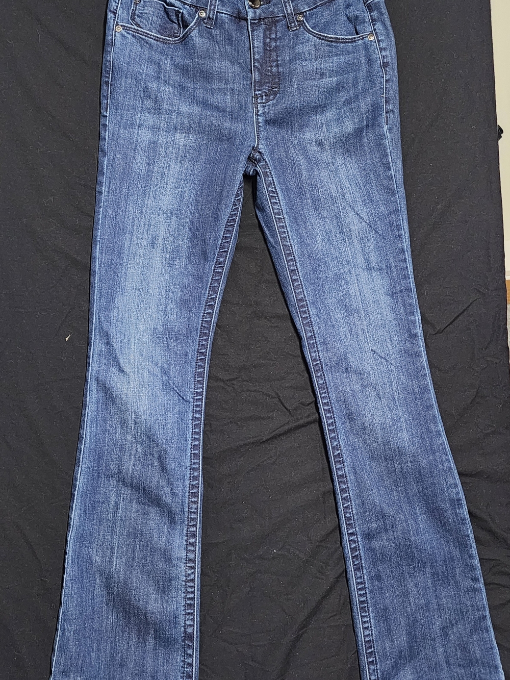 Seven7 Women's Tummyless High Rise Medium Blue Wash Size 4